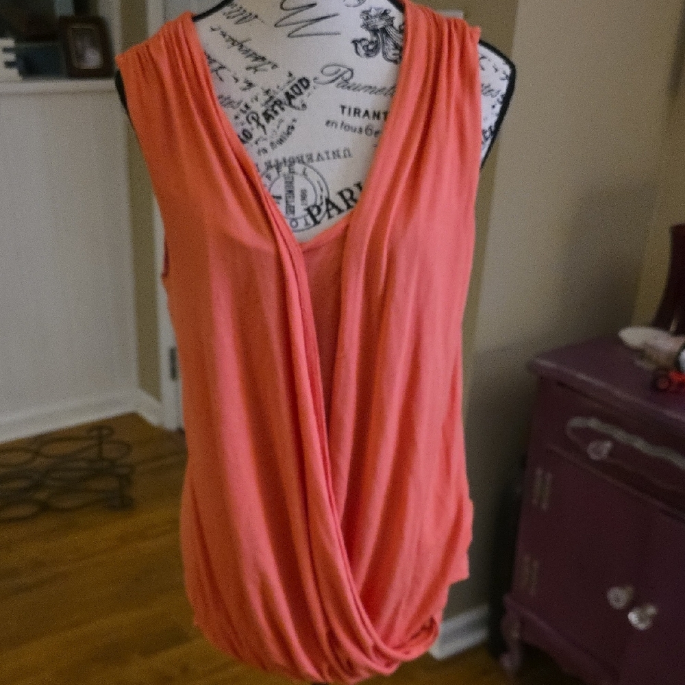 3/$20 Apt. 9 Coral Sleeveless Drape Top